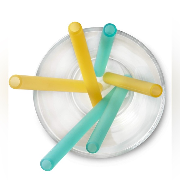 Silikids Silicone Reusable Straws - Teal & Orange - Picture 7 of 9